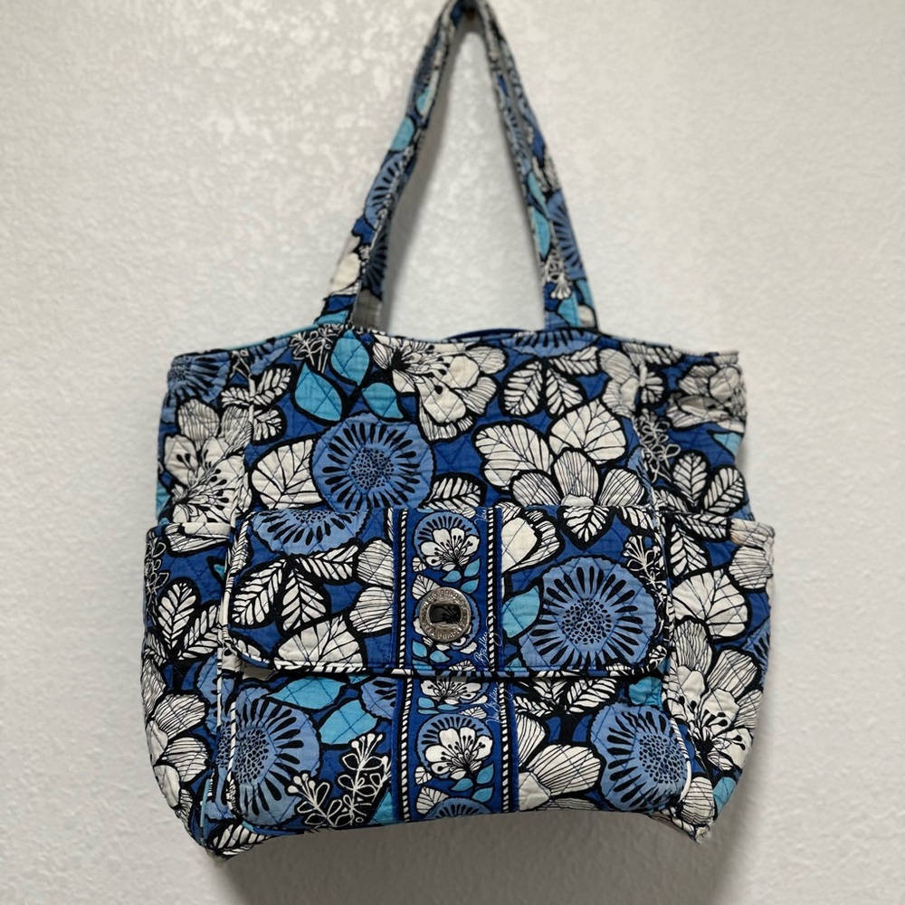 Floral Blue Tote Bag